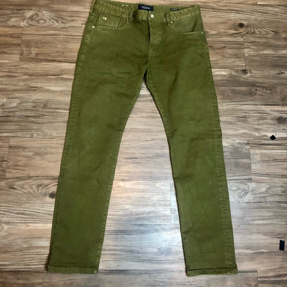 Scotch & Soda Military Green Garment Dyed Jeans